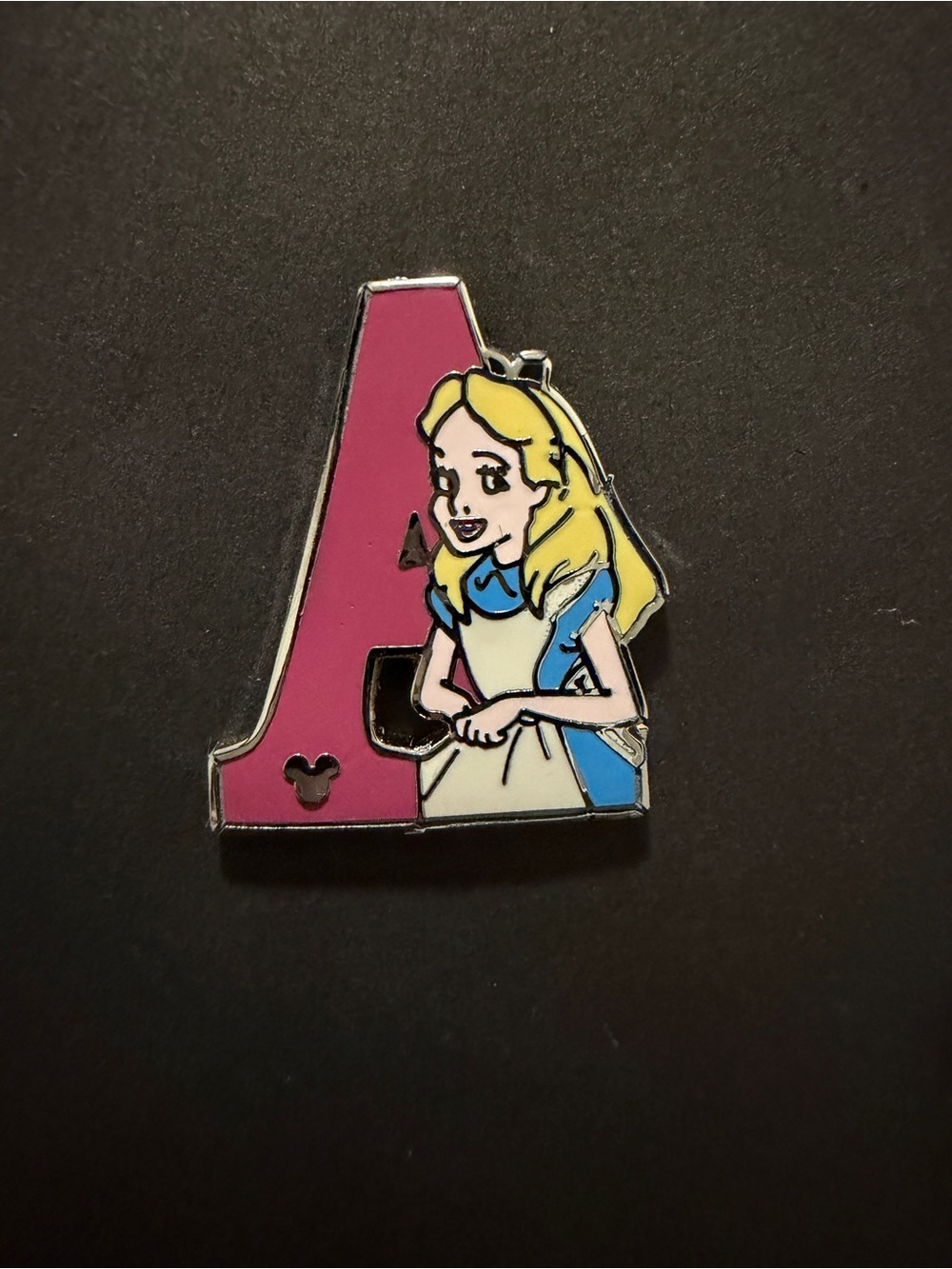 DLR Disney "A" for Alice Alphabet Hidden Mickey Trading Pin Disneyland #1 of 26